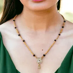 Ramdev Art Fashion Jwellery Brass Gold Plated Mangalsutra image 3