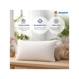Sleepwell White Polyester Lightweight Sleep Pillow image 3