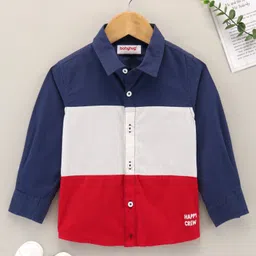 Babyhug Full Sleeves Solid Shirt - Navy Blue Red-picture-15