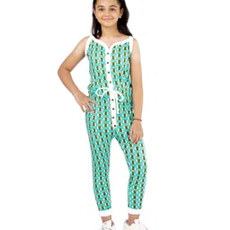 D'chica Thermal Sleeveless Bees Print Jumpsuit - Blue-picture-26