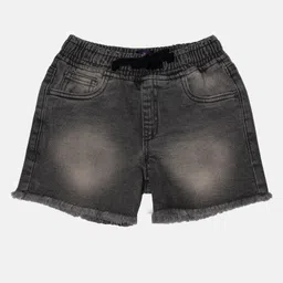 Kiddopanti Solid  Denim  Shorts - Grey-picture-25