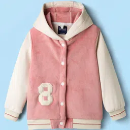Pine Kids Woven Full Sleeves Hooded Sweatjacket With Number Embroidery - Pink-image-27