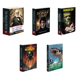 The War of the Worlds, Frankenstein, The Picture of Dorian Gray, The Old Man and the Sea & The Origin of Species(Paperback): Timeless Classics of Science, Humanity, Horror & Survival |Pack of 5 Novels-image-2