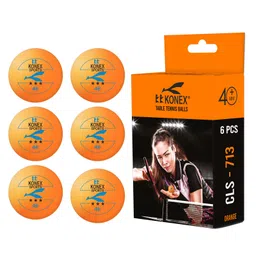 KONEX 40+ Plastic Table Tennis Balls Pack of 6 | High Performance 3-Star ABS TT Balls for Professional Matches and Training | Ideal for Adults & Kids - Orange-image-98