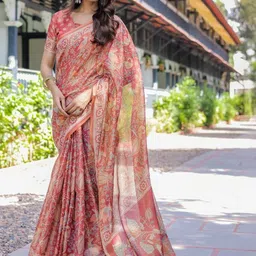 ALMAARI FASHION Ethnic Motifs Pure Cotton Kanjeevaram Saree image 5