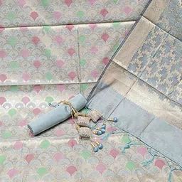 Chhabra 555 Meeanakari Weaving Banarasi Dress Material& Jhallar Dupatta image 2