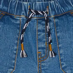 Pantaloons Baby Solid Denim Shorts - Blue image 3