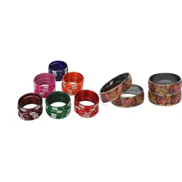SOMIL Set Of 28 Artificial Stones Studded And Beaded Bangles-image-40
