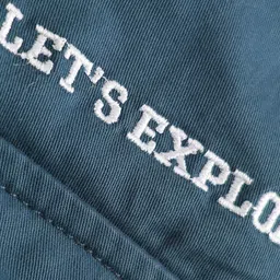 Babyhug Twill Woven Full Length Trouser Pant With Text Embriodery - Navy Blue image 3