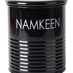 VONCASA Tea & Sugar Jar (Each 900 ml) + Biscuits & Namkeen Jar (Each 1700 ml) - Black, Set Of 4 image 4