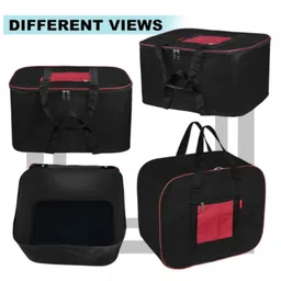 Storite 4 Pack Nylon Big Underbed Storage Bag Moisture Proof Cloth Organiser with Zippered Closure and Handle(BlackRed, 54x46x28cm) Rectangular image 4