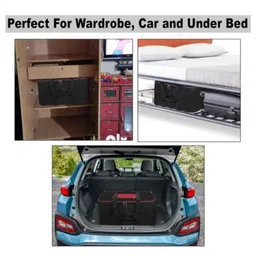 Storite 4 Pack Nylon Big Underbed Storage Bag Moisture Proof Cloth Organiser with Zippered Closure and Handle(BlackRed, 54x46x28cm) Rectangular image 5
