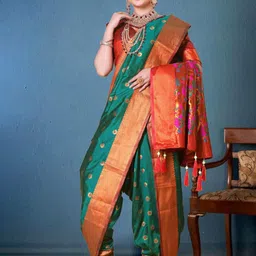 AKSH FASHION Woven Design Zari Paithani Saree image 2