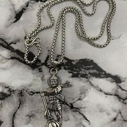 Estele Unisex Rhodium-Plated Contemporary Oxidised Pendants With Chains-picture-45
