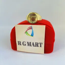 R G MART Ashtadhatu Vrishchik Rudraksha Rashi With Para Jadit Brass Gold Plated Ring image 4