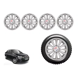 Auto Pearl T3Si21_R Press Type Car Wheel Cover with Retention Ring 35.56 cm (14 Inch) Glossy Silver for Ford Fiesta Classic (Set of 4)-picture-14