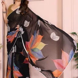 Mitera Floral Poly Georgette Saree image 3