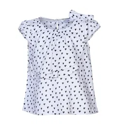 IDK Girls White Printed Layered Top-image-25