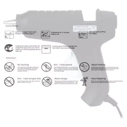 CRAFTYGUN 40 W Standard Temperature Hot Glue Gun with 12 Stick Black 11 mm Stick Dia., BLACK40-WT-CRAFTYGUN-12ST image 5