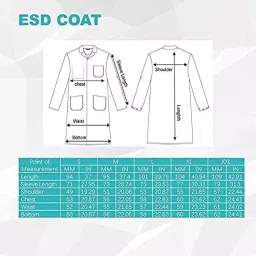 SCHOFIC Antistatic ESD Safe Lab Coat/Jacket Full Sleeves Unisex White Size - M image 5