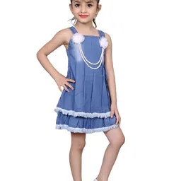 VALUE CREATION Girls Applique Shoulder Straps A-Line Dress image 4
