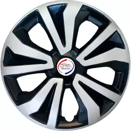 Auto Pearl TiBS10 R14 35.56 cm (14 Inch) PPress Type Wheel Hubcap with Retention Ring Glossy Black Silver Wheel Cover for Maruti Celerio (Set of 4)-picture-40