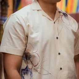 JAVINISHKA Men Relaxed Fit Floral Printed Cuban Collar Casual Shirt image 2