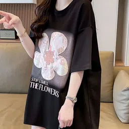 StyleCast x Revolte Women Abstract Printed Round Neck Cotton Top image 2