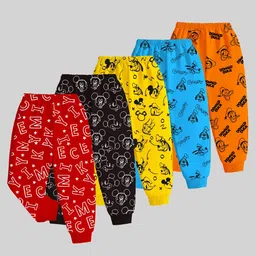 KUCHIPOO Pack Of 5 Disney Featuring Mickey & Friends Printed Track Pants -Multi Colour-picture-36