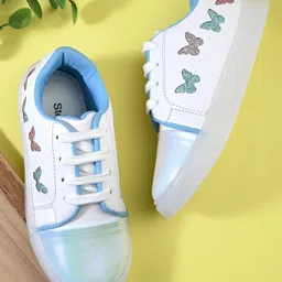 Steprite Colour Blocked Lace Up Butterfly Patch Detailed Sneakers - Blue-picture-28