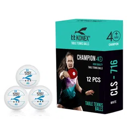KONEX 40+ Plastic Table Tennis Balls Pack of 12 | High Performance 3-Star ABS TT Balls for Professional Matches and Training | Ideal for Adults & Kids - White-image-99
