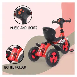 FunRide Kids Tricycle PantherPlug and Play Baby Trike with Music and Lights - Red image 2