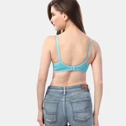 Fabme Cotton Sleeveless Solid Non Padded Maternity Nursing Bra - Sea Green image 3