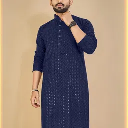 click n buy Men Blue Kurtas image 4