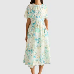 Forever New Floral Printed A-Line Midi Dress-image-28