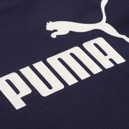 Puma Cotton Knit Half Sleeves T-Shirt With Logo Print - Blue image 4