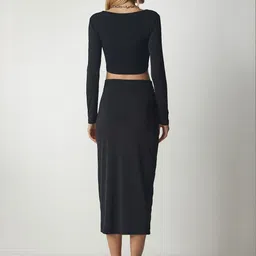 Happiness istanbul Square Neck Crop Top With Skirt image 2