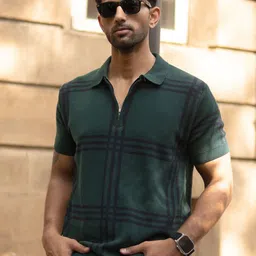 Powerlook Men Checked Polo Collar T-shirt-picture-51