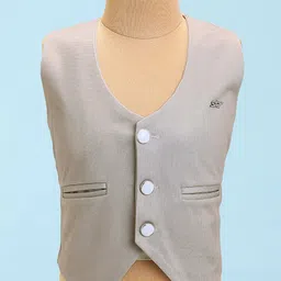 Radutu Full Sleeves Abstract Printed 3 Piece Party Suit With Bow Set - Beige & Multi Colour image 4