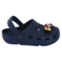 Yellow Bee Disney Solid Perforated Clogs With Mickey Mouse Charms - Navy Blue image 5