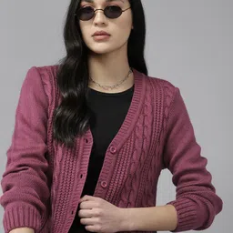 Roadster Women Cable Knit Longline Cardigan-picture-26