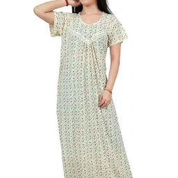 MIAVII CREATION Floral Printed Maxi Nightdress-image-66