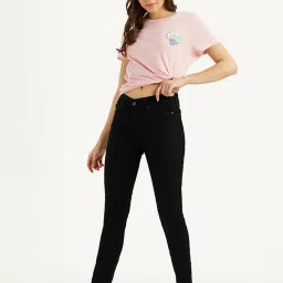 levi's Women's 711 Black Skinny Fit Mid Rise Jeans image 5