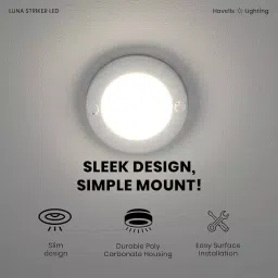 Havells 3 W Luna Striker LED JB Downlight Round Shape Blue Emitting Color, 67 mm Cutout x 14 mm Height, LHEBBOPEUZ1W003 image 3