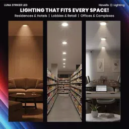 Havells 3 W Luna Striker LED JB Downlight Round Shape Blue Emitting Color, 67 mm Cutout x 14 mm Height, LHEBBOPEUZ1W003 image 4