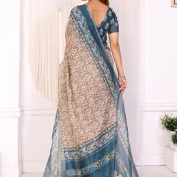 AWRIYA Ethnic Motifs Zari Linen Blend Saree image 4