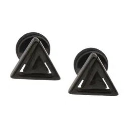 The Roadster Lifestyle Co Men Triangle Stainless Steel Stud Earrings image 4
