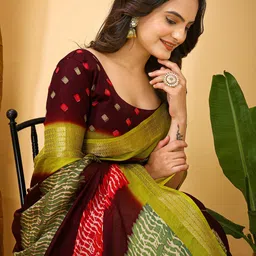 V3 FASHION STUDIO Ethnic Motifs Zari Art Silk Banarasi Saree image 3