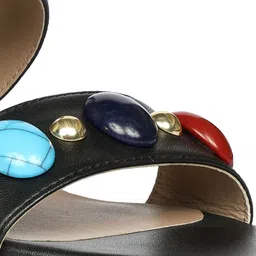 Saint G Embellished Leather Block Sandals image 2