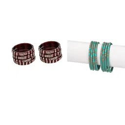 Somil Combo Glass Bangles For Women | Traditional Bangles Set | Daily, Festive & Party, Combo Of 2 Set, Maroon, Multicolor-picture-21